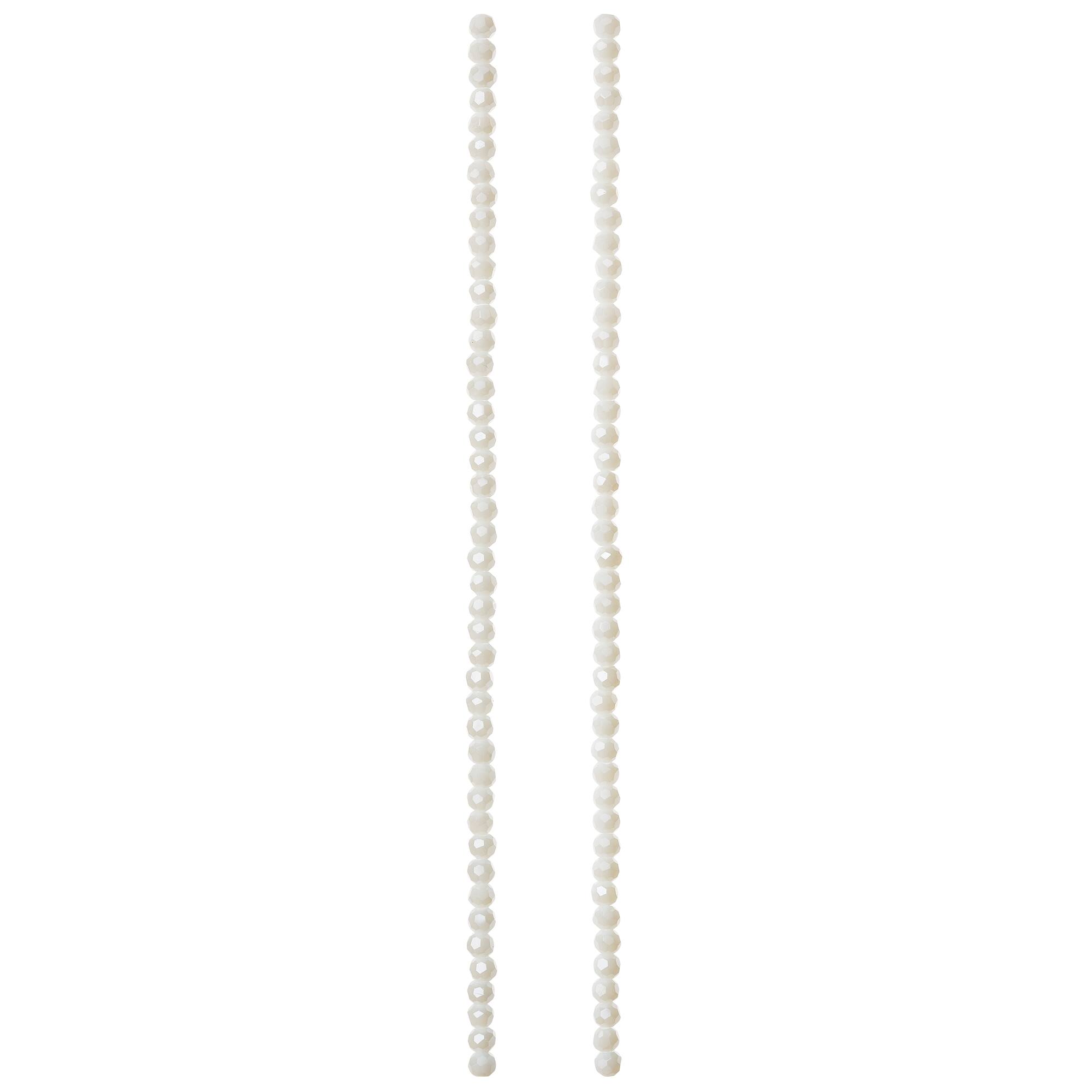 White Glass Round Beads, 3mm by Bead Landing™